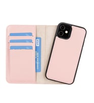 Apple iPhone 12 mini Uyumlu Deri Cüzdanlı Kılıf NU2 Pembe