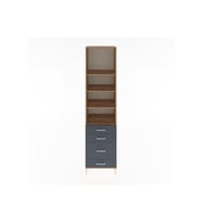 Hyperion Dolap 4 Raflı 4 Çekmeceli 60x44x243 Çam-Antrasit