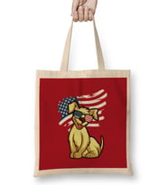 DOG İndependence Day 4th Of July Gift Bez Çanta Uzun Saplı