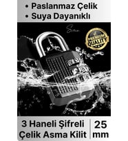 25 mm 3 Basamaklı Haneli Şifreli Premium Paslanmaz Çelik Küçük Ekstra Güçlü Şifreli Asma Kilit