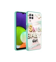 Samsung Galaxy A12 Uyumlu Kılıf Kamera Korumalı Desenli Sert Silikon Zore Epoksi Kapak