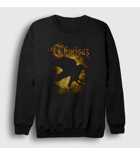 Presmono Unisex Siyah Raven Thurisaz Sweatshirt 466661tt