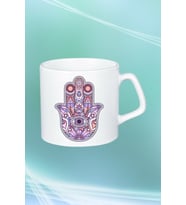 Mandala Fatma Ana Eli Nazarlık Baskılı Afilli Kupa Bardak Çay Kahve Fincanı