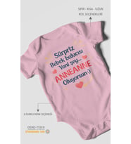 Anneanneye Özel Kısa Kollu Bebek Body %100 Pamuk