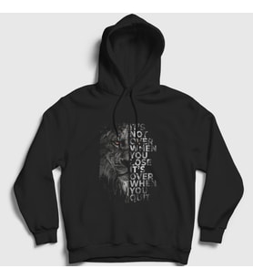 Presmono Unisex Siyah Over Lion Aslan Kapüşonlu Sweatshirt 305757tt