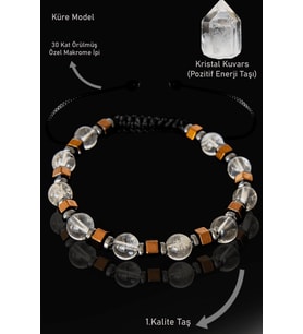 Sertifikalı Gerçek Rose Hematit - Kristal Kuvars Taşı Bileklik - 6 mm (Çok Renkli)