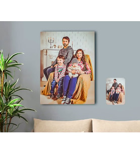 BK Gift Kişiye Özel Tam Boy Aile Karikatürlü Kanvas Tablo 50x70cm-2