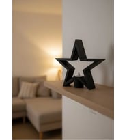 Yıldız Mumluk Siyah Modern Salon Ve Raf Dekoru