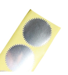 3D Kabartma Alüminyum Etiket 50 adet 45mm Kendinden Yapışkanlı Gümüş