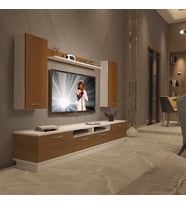 Decoraktiv Trendstyle 5220D Slm Tv Ünitesi Tv Sehpası - Beyaz Ceviz (Beyaz - Ceviz)