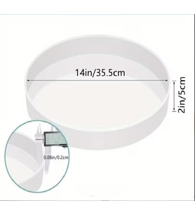 EPOKSİ REÇİNE SİLİKON KALIP MEGA BOY MUHTELİF YUVARLAK SEHPA SAAT KALIBI 35 CM ÇAP x 5 CM DERİNLİK (Beyaz)