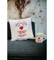 Sevgiliye Hediye Kupa Bardak ve Yastık Set 008 (Beyaz)