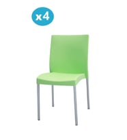 Omnipazar MT-CF875 Vortice Plastik Bahçe Balkon Sandalye 4'lü Set (Yeşil)
