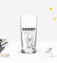 BK Gift Kişiye Özel Renkli Baskılı Karikatür Tasarımlı Rakı Bardağı-2 (Beyaz)