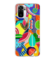 PrintiFy Xiaomi Redmi Note 10s ile Uyumlu 1mm Slim Fit Retro Renkler 6 Baskılı Şeffaf  Kılıf