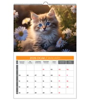 2026 SEVİMLİ KEDİ (CAT) DOST DUVAR TAKVİMİ-33x48 CM