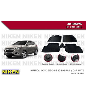 Hyundai ix35 Havuzlu 3D Paspas Niken Siyah 2010 Sonrası