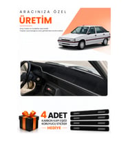 RENAULT 11 FLASH (1989-1996) Uyumlu Torpido Koruma Örtüsü Oto Kılıfı - Siyah Gri