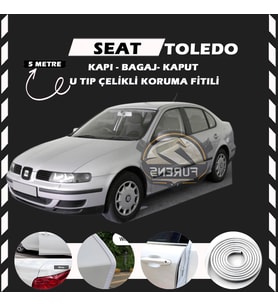 Seat Toledo Oto Araç Kapı Koruma Fitili 5metre Parlak Beyaz Renk
