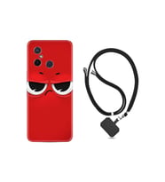 Xiaomi Redmi 12c Kılıf Ipli Boyun Askılı Desenli Silikon Red 1829