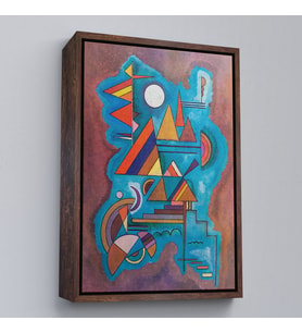 Çerçeveli Wassily Kandinsky - Ayakta Duran Tablo - Standing (Altın)
