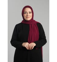 Bordo Pratik Hazır Geçmeli Şal Viskon Önü Süngerli Penye Şal 2202_16