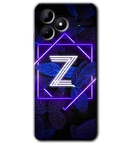 Realme C53 Kılıf HD Desen Baskılı Kılıf - Dark Neon Yaprak Z Harfi