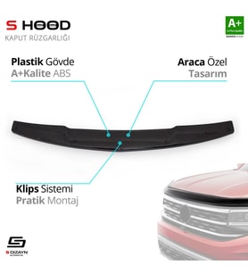 Mitsubishi Uyumlu L200 ABS Plastik Kaput Rüzgarlığı 2007-2015 A+Kalite Parça