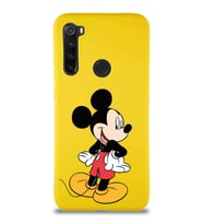 Xiaomi Redmi Note 8 Soft Premier Kapak Mickey Mouse-D Tasarımlı Silikon Kılıf - Sarı (Şeffaf)