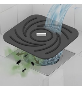 Kötü Koku Böcek Önleyici Gider Tıpası Lavabo Balkon Tuvalet Gider Kapatıcı Kapak Silikon (Gri-Gri)