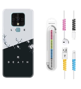 Tecno Camon 16 18P Pova 3 Pova Neo Kılıf Kablo Koruma Spiral Silikon Life and Death 1339