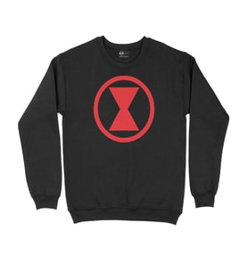 Black Widow Logolu Siyah Sweatshirt