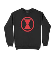 Black Widow Logolu Siyah Sweatshirt