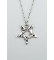 Pentagram Gümüş Kaplama Düz Zincir Kolye