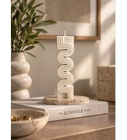 Mumelia Sonsuz Kıvrım - Doğal Soya Blok Dekoratif Mum - Büyük Boy - Beyaz
