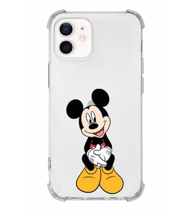 Apple iPhone 12 Uyumlu Köşe Korumalı Antişok  Kapak Mickey Mouse Tasarımlı Şeffaf  Kılıf