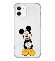 Apple iPhone 12 Uyumlu Köşe Korumalı Antişok  Kapak Mickey Mouse Tasarımlı Şeffaf  Kılıf