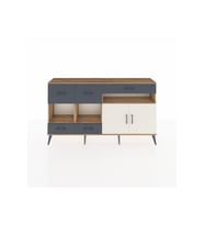 Arges Konsol 4 Raflı 5 Çekmeceli 2 Kapaklı 176x30x99 Çam-Aytaşı/Antrasit