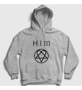 Presmono Unisex Gri Logo Him Kapüşonlu Sweatshirt 80971tt (Gri)