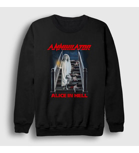 Presmono Unisex Siyah Alice In Hell Annihilator Sweatshirt 462941tt
