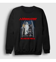 Presmono Unisex Siyah Alice In Hell Annihilator Sweatshirt 462941tt