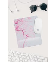 Pembe Beyaz Desenli Bilek Destekli Dikdörtgen Mouse Pad Mouse Altlığı.