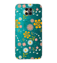 Huawei Mate 30 Lite Uyumlu Kamera korumalı Kapak Çiçek Tasarımlı Şeffaf Kılıf