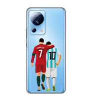 Xiaomi Mi 13 Lite Uyumlu Lionel Messi ve Cristiano Ronaldo Desenli Şeffaf Telefon Kılıfı