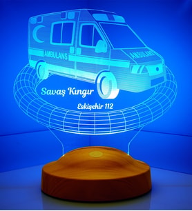 Ambulans Kişiye Özel 112 Acil Sağlık Personeli Hediyesi Led Lamba