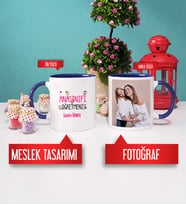Anasınıfı Öğretmenine Hediye Anasınıfı Öğretmeni Kupa Bardak Lacivert Fotoğraflı