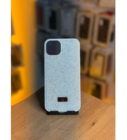 İPhone 15 Plus / 14 Plus Uyumlu Taş Desenli Silikon Yumuşak Kılıf (Beyaz)