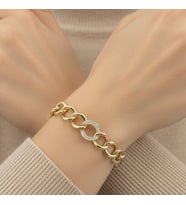 XUPİNG JEWELRY HALKA ORTASI İNCE  TEK TAŞLI BİLEKLİK