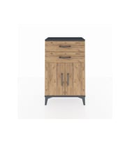 Arges Komodin Tek Raflı 2 Çekmeceli 2 Kapaklı 60x30x96 Antrasit-Çam