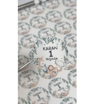 Doğum Günü Yuvarlak Etiket 5x5 cm 100 Adet Kişiye Özel